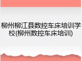柳州柳江县数控车床培训学校(柳州数控车床培训)