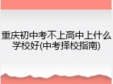 重庆初中考不上高中上什么学校好(中考择校指南)