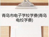 青岛市电子学校学费(青岛电校学费)