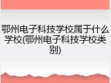 鄂州电子科技学校属于什么学校(鄂州电子科技学校类别)