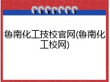 鲁南化工技校官网(鲁南化工校网)