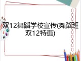 双12舞蹈学校宣传(舞蹈班双12特惠)