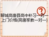 聊城高唐县高中补习一对一上门价格(高唐家教一对一)