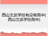 西山文武学校有没有高中(西山文武学校高中)
