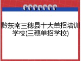 黔东南三穗县十大单招培训学校(三穗单招学校)