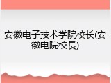 安徽电子技术学院校长(安徽电院校長)