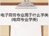 电子商务专业属于什么学类(电商专业学类)