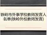 铁岭市外事学校教师发言人名单(铁岭外校教师发言)