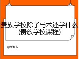 贵族学校除了马术还学什么(贵族学校课程)