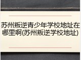 苏州叛逆青少年学校地址在哪里啊(苏州叛逆学校地址)