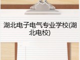 湖北电子电气专业学校(湖北电校)