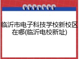 临沂市电子科技学校新校区在哪(临沂电校新址)