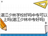 湛江少林学校好吗中专可以上吗(湛江少林中专好吗)
