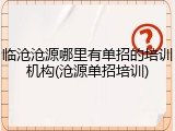 临沧沧源哪里有单招的培训机构(沧源单招培训)