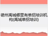 德州禹城哪里有单招培训机构(禹城单招培训)