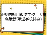 正规的封闭叛逆学校十大排名最新(叛逆学校排名)