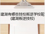 建湖有哪些技校叛逆学校呢(建湖叛逆技校)