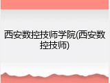 西安数控技师学院(西安数控技师)