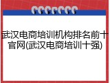 武汉电商培训机构排名前十官网(武汉电商培训十强)