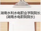 湖南水利水电职业学院院长(湖南水电职院院长)