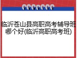 临沂苍山县高职高考辅导班哪个好(临沂高职高考班)