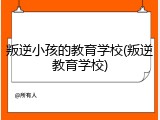 叛逆小孩的教育学校(叛逆教育学校)