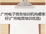 广州电子商务培训机构哪家好(广州电商培训优选)