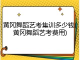 黄冈舞蹈艺考集训多少钱(黄冈舞蹈艺考费用)