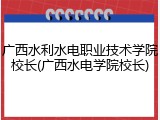 广西水利水电职业技术学院校长(广西水电学院校长)