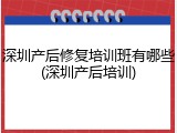 深圳产后修复培训班有哪些(深圳产后培训)