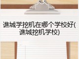 谯城学挖机在哪个学校好(谯城挖机学校)