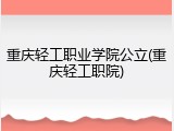 重庆轻工职业学院公立(重庆轻工职院)