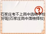 石家庄考不上高中选啥学校好呢(石家庄高中落榜择校)