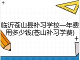 临沂苍山县补习学校一年费用多少钱(苍山补习学费)