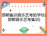 邯郸集训音乐艺考的学校(邯郸音乐艺考集训)