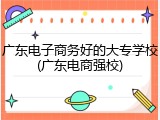 广东电子商务好的大专学校(广东电商强校)