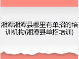 湘潭湘潭县哪里有单招的培训机构(湘潭县单招培训)