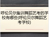 呼伦贝尔集训舞蹈艺考的学校有哪些(呼伦贝尔舞蹈艺考学校)