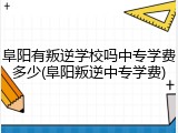 阜阳有叛逆学校吗中专学费多少(阜阳叛逆中专学费)