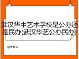 武汉华中艺术学校是公办还是民办(武汉华艺公办民办)