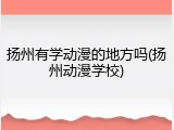 扬州有学动漫的地方吗(扬州动漫学校)