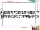 阿勒泰布尔津县单招集训学校有哪些(布尔津单招学校)