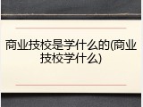 商业技校是学什么的(商业技校学什么)