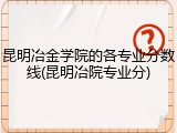 昆明冶金学院的各专业分数线(昆明冶院专业分)