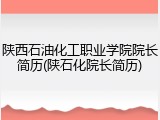 陕西石油化工职业学院院长简历(陕石化院长简历)