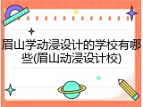 眉山学动浸设计的学校有哪些(眉山动浸设计校)