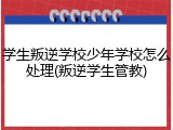 学生叛逆学校少年学校怎么处理(叛逆学生管教)