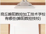 商丘睢阳数控加工技术学校有哪些(睢阳数控技校)