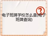 电子班牌学校怎么查(电子班牌查询)