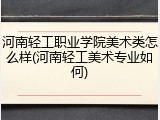 河南轻工职业学院美术类怎么样(河南轻工美术专业如何)